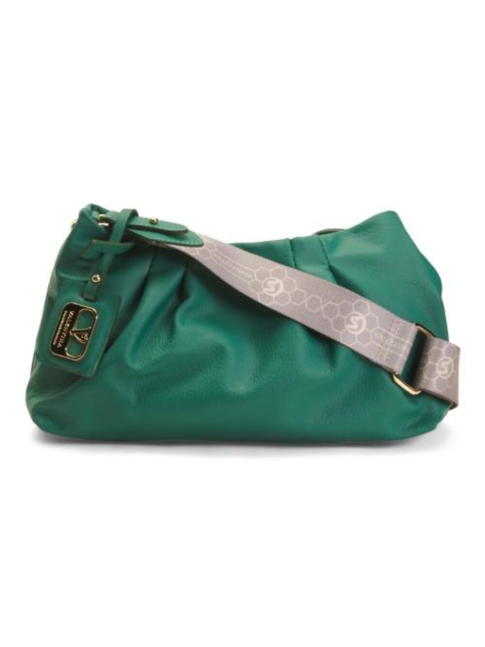VALENTINA Made In Italy Leather Pleated Shoulder Bag